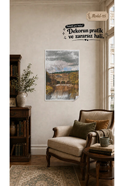 Akıllı Kağıt Statik Tutunma Özellikli Tablo - Poster Manzara (Model-115)
