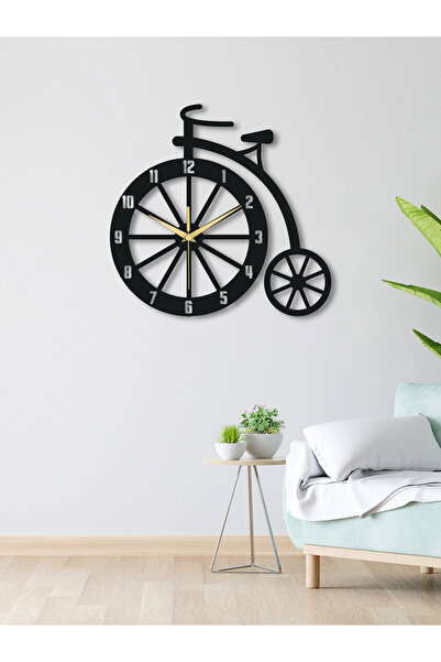 Nostaljik Bisiklet Tasarımlı Metal Duvar Saati (70x68 cm)