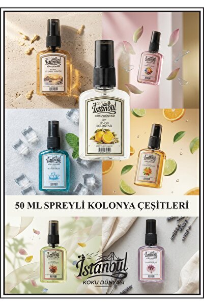 Koku Dünyası 50 ML SPREYLİ MİX 7 LI ÇANTA BOY KOLONYA SETİ