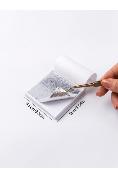 deryora Silver Leaf Foil 30 Pieces 9X9 cm Epoxy Resin