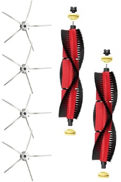 Rovexa Roborock S6 / S6 Pure Compatible 2 Main Brushes 4 White Side Brushes