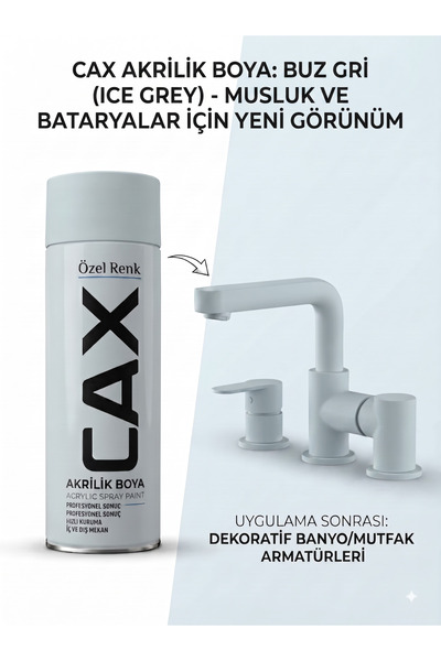 caxcolors CAX Akrilik Sprey Boya 400ml - Musluk, Mutfak & Banyo Batarya Yenil...