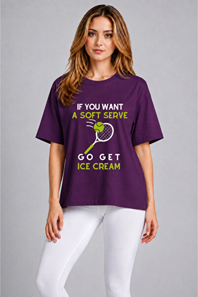 VODEXA Unisex Oversize Tennis Printed T-Shirt 100% Cotton Tennis Themed Comfo...