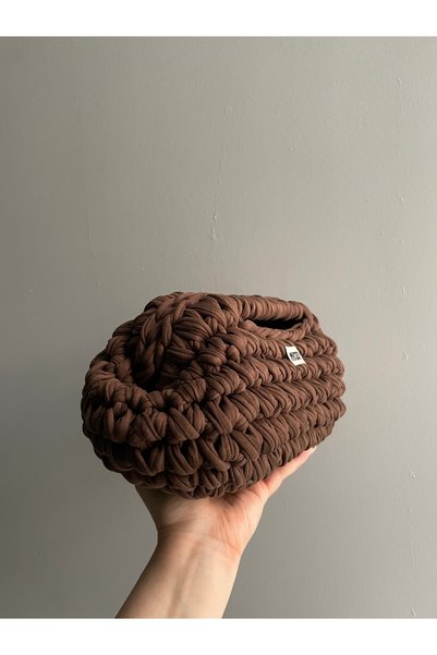 Eranura Mysey Handmade Knitted Brown Women's Clutch Handbag