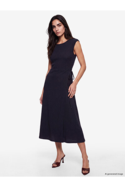 LC Waikiki Esvab • Modern & Distinctive Zero Roba Collar Waist Tie Textured D...