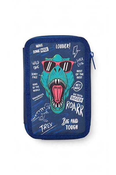 Generic Brand Penar Școlar Tip Organizer T-Rex Dinozaur, Carcasă Semi-Rigidă,...