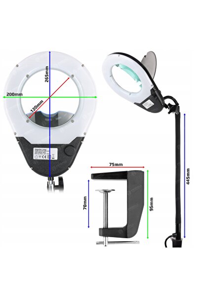 NO BRAND LAMPĂ LED INELARĂ CU LUPĂ MARE DE 12 cm, 3X, LAMPĂ DE BIROU ȘI DE AT...