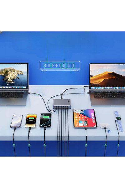 NO BRAND KIOSON 415W ÎNCĂRCĂTOR STAȚIE DE ÎNCĂRCARE HUB ADAPTOR 6 ÎN 1 PRO