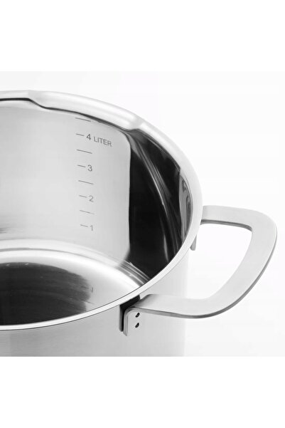 NO BRAND Oală IKEA HEMKOMST cu capac, din oțel inoxidabil, 5 l