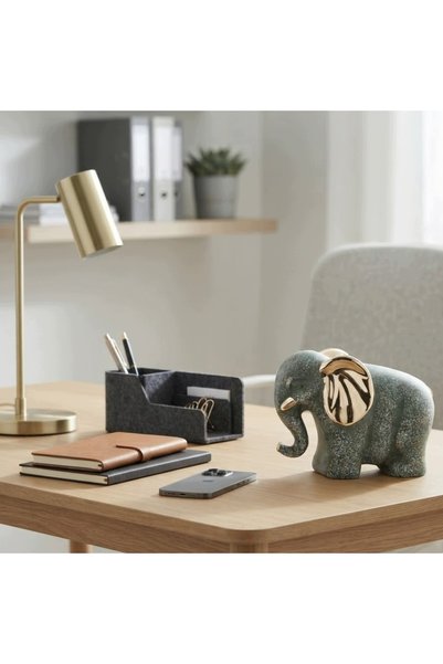 NO BRAND Sculptură figurativă elefant pentru fericire, decorațiune cameră.