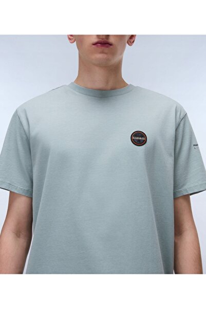 NO BRAND Tricou bărbătesc Napapijri S-Badge verde mil G1X S
