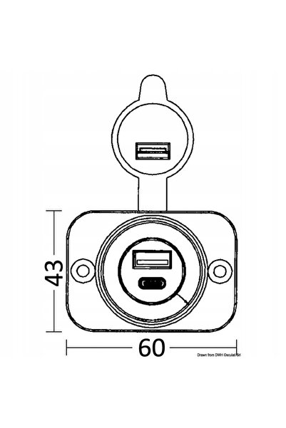 NO BRAND Priză USB cu panou + USB C