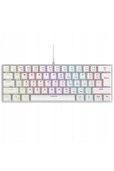 Rampage Tastatură cu fir PLOWERK60 gaming LED curcubeu albă