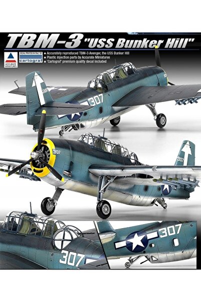 NO BRAND ACADEMY TBM-3 USS BUNKER HILL AVENGER 1/48 12285