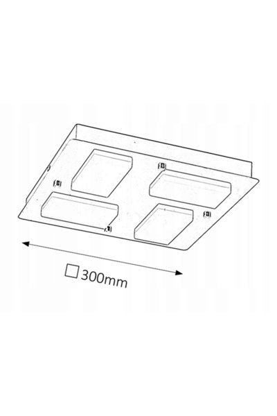 NO BRAND Lampă de tavan LED pentru baie, cromată, pătrată, 30 cm, modernă, Ra...