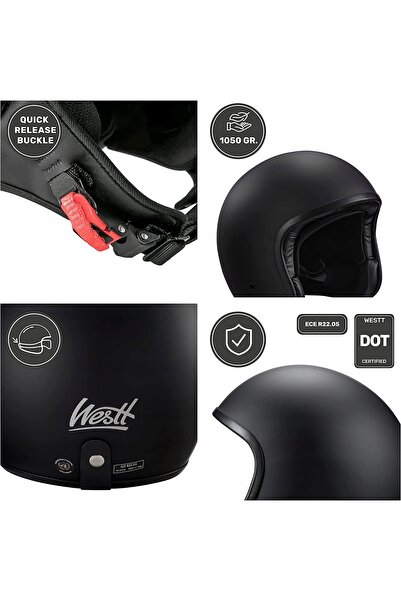 NO BRAND Casca de motocicletă pentru motociclete deschise Westt, mărimea M, 5...
