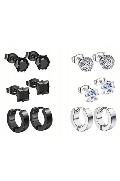 NO BRAND CERCEI DIN OȚEL CHIRURGICAL – SET DE 6 PĂRURI, NEGRI ȘI ARGINTIU, CU...