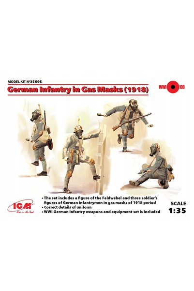 NO BRAND ICM 35695 infanterie germană în măști de gaze (1918) figurine 1:35