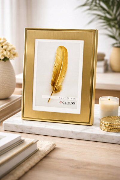 gedeon Ramă pentru o singură fotografie 15x20, metal auriu, stil glamour, pen...