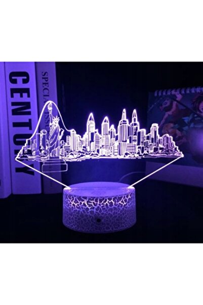 NO BRAND LAMPĂ LED 3D STATUA FRENDĂRĂMII DIN NEW YORK, 16 CULORI + TELECOMANDĂ