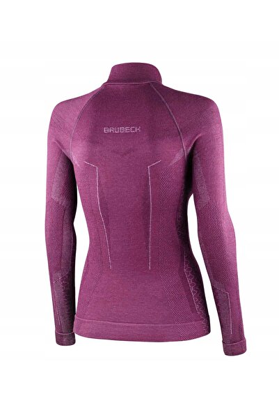 Brubeck Tricou de damă Extreme Merino cu jumătate de fermoar, fucsia, M