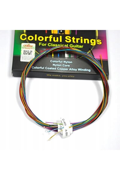 NO BRAND AC107C Colorful – Corzi colorate pentru chitară clasică, tensiune no...