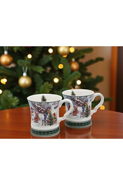 NO BRAND Colecția de sărbători – set de 2 căni de iarnă pentru copii cu om de...