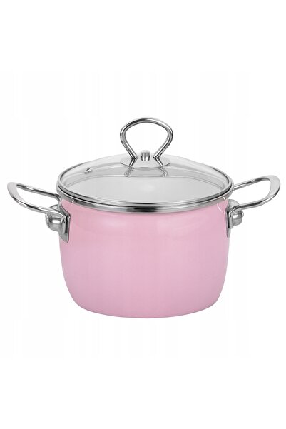 NO BRAND OALĂ TRADIȚIONALĂ EMAILATĂ 4L ROZ SIMPLE GAS INDUCTION 20CM MARINA