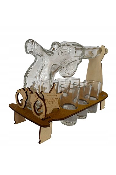 NO BRAND SET CARAFFA + PALEȚI PENTRU VODKA 6 BUCĂȚI, DESIGN PISTOL, PENTRU CADOU