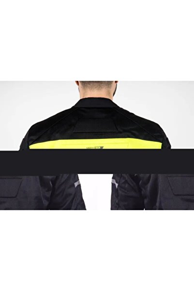 NO BRAND JACETĂ DIN ȚESĂTURĂ OZONE DART NEGRU/GALBEN FLUO L