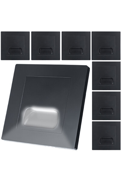 NO BRAND 7x Corp de iluminat LED pentru scări, 230V, Downlight pătrat, cu car...