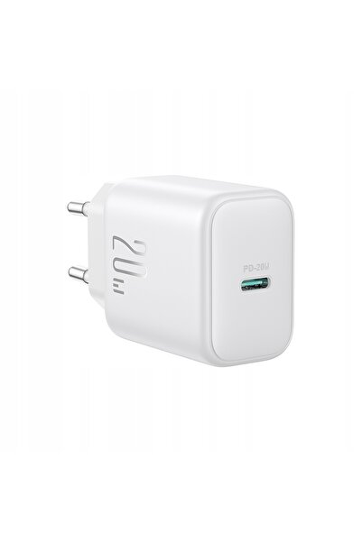 NO BRAND Încărcător de rețea Joyroom USB-C PD 20W - Alb + Cablu USB-C / USB-C 1m