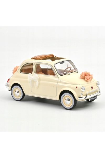 NO BRAND NOREV FIAT 500 L 1968 Ivory „Cadou de nuntă” 1:18
