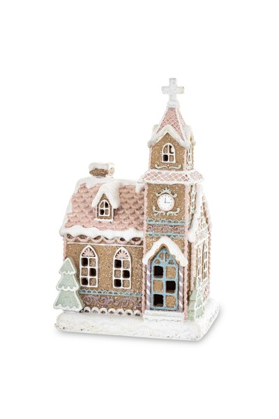 NO BRAND Figurină decorativă LED magică, casă de turtă dulce de Crăciun