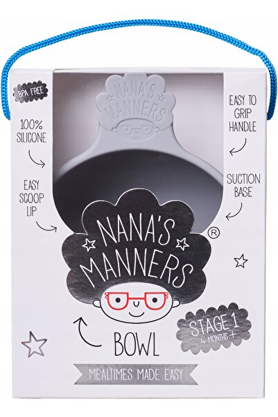 Nana's Manners Bol cu ventuză GRI
