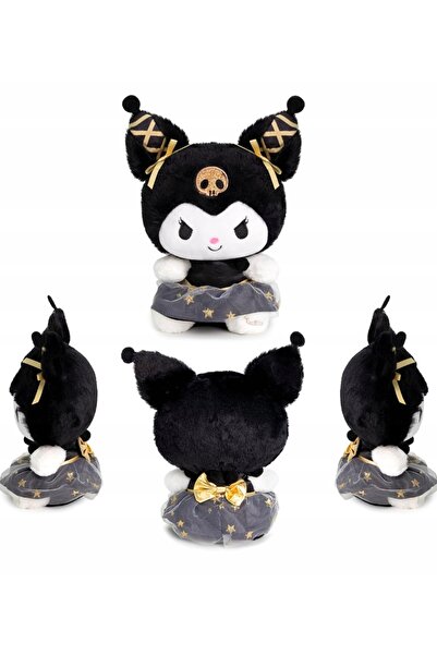 NO BRAND Jucărie de pluș Kuromi negru și auriu 45x35x20 cm