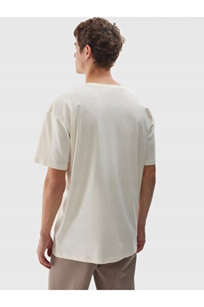4F Tricou bărbătesc M2967 alb murdar 4FWAW25TTSHM2967 11S MĂRIMEA 2XL