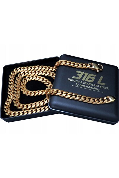 Boston Jewellery Colier cu lanț auriu din oțel 316L, cu închizătoare super re...