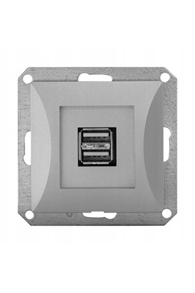 NO BRAND Priză încărcător OPAL 2x USB 1A Modul Argintiu