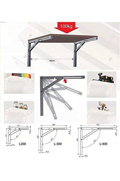 NO BRAND SUPORT PENTRU POLIȚĂ PLIABILĂ CU CANTONIERĂ 400 MM EXTENSIBILĂ