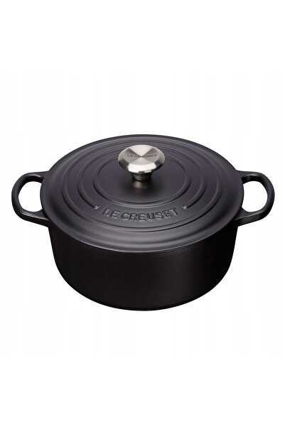 Le Creuset Tigaie Signature rotundă 22 cm neagră