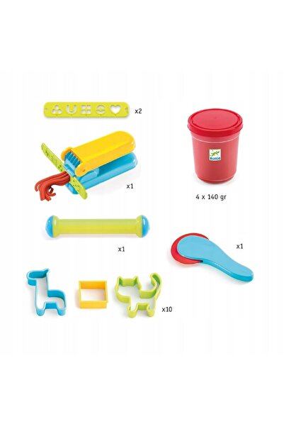 djeco plastilină, aluat pentru prăjituri, extruder, matrițe, rolă cu lamă 21el.