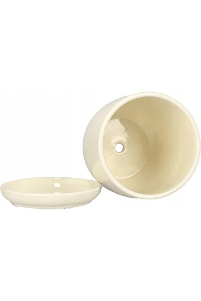 NO BRAND GHIVECI CU SUBSTANDARD Ø190MM DIN CERAMICĂ, DE CULOARE CREM, EMAILAT...