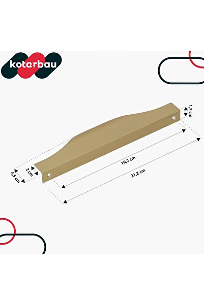 NO BRAND 6x Mâner de mobilier tip bordură, auriu mat, pentru dulap și sertar,...