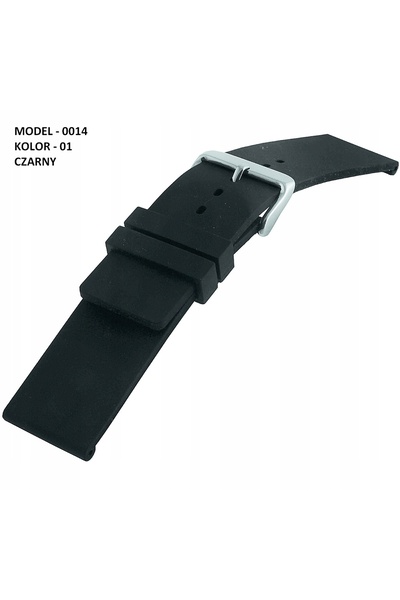 NO BRAND HORIDO 0015 - Negru/Alb - 18mm - Curea de ceas din silicon