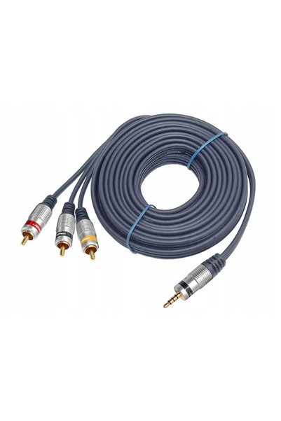 NO BRAND Cablu vitalco minijack (3.5mm) 4 pini - 3x RCA (cinch) 5 m
