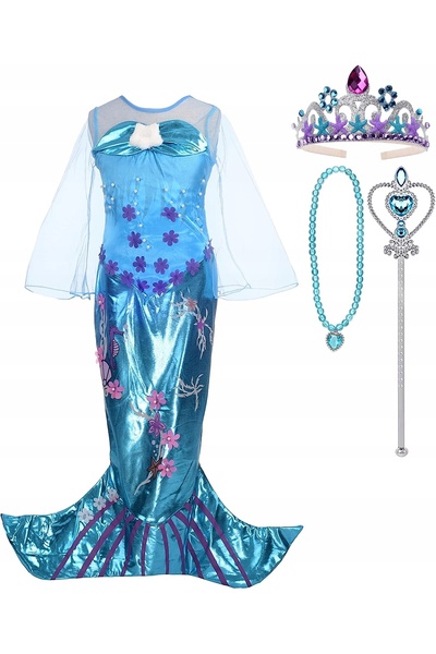 Master Costum de baie sirenă Diana, coadă de sirenă pentru copii 150 cm