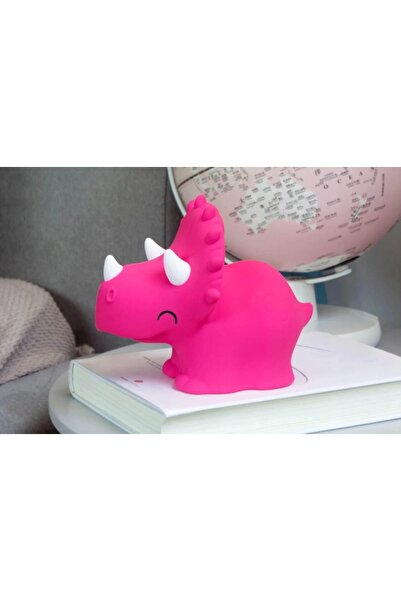 NO BRAND Dhink Triceratops Lampă de veghe din silicon, cu baterii