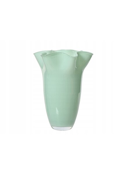 NO BRAND Vază de sticlă, nuanță verde deschis, Wys. 29 cm diametru 24.5 cm