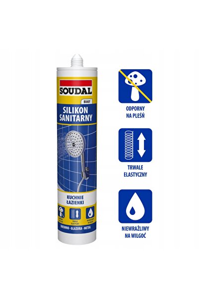 Soudal Mastic siliconic sanitar alb 280 ml pentru interior și exterior